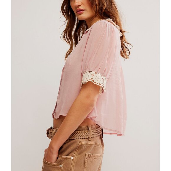 🆕 FREE PEOPLE My Love Blouse / Pale Mauve Combo size XL NWT 🛑 FINAL PRICE 🛑 - Picture 4 of 6